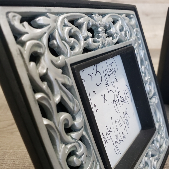 Picture Frames holds 3" x 3" photos black/pewter - Picture 3 of 3
